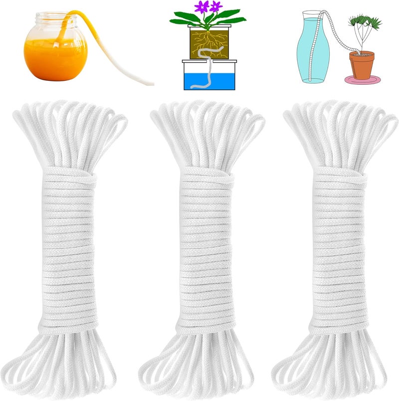 ORIMERC 300 feet 1/6 inch Self Watering Capillary Wick Cord Vacation Plant Sitter DIY Hydroponic Wicking Rope Seeds Start Planter Pot Automatic Potted Flower Passive Lazy Waterer String System Device - Image 1